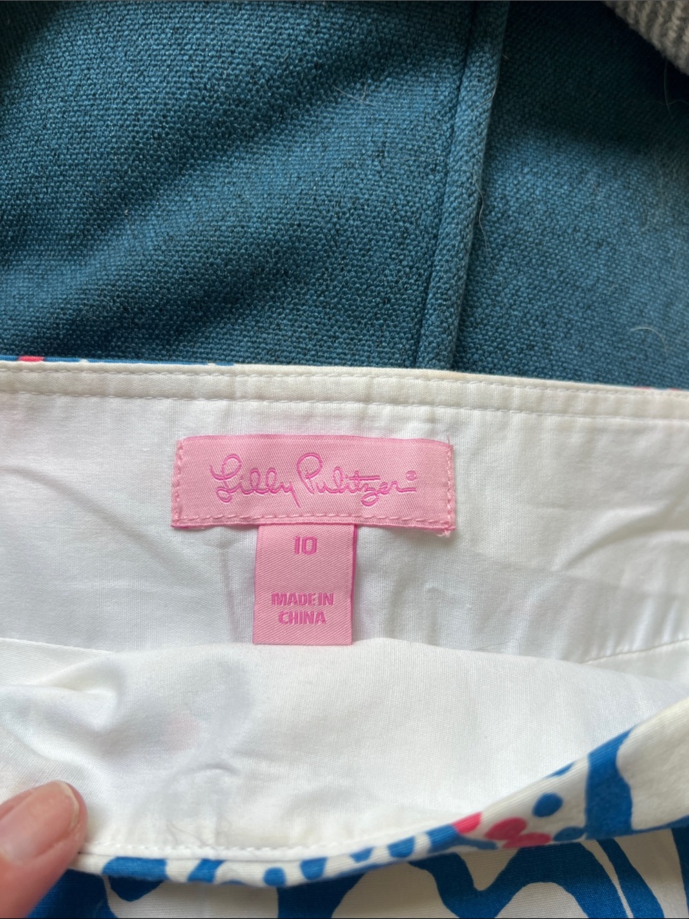 Lilly Pulitzer White Mini Skort with Blue & Pink Nautical Motif - Picture 2 of 3